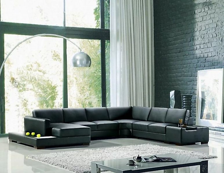 JVmoebel Ecksofa Ecksofa Schwarz U-Form Luxus Stil Modern Wohnzimmer Sofa S günstig online kaufen
