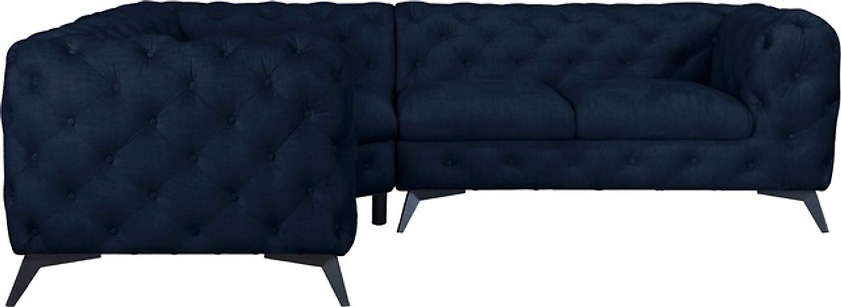Leonique Chesterfield-Sofa »Ecksofa GLYNIS L-Form mit Wellenunterfederung, günstig online kaufen
