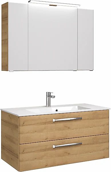 Saphir Badmöbel-Set »Trentino 2-tlg Mineralmarmor-Waschtisch, Spiegelschran günstig online kaufen