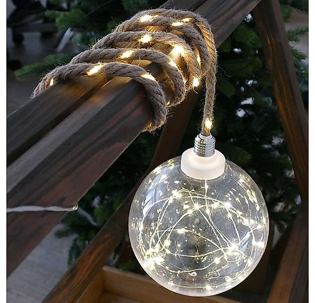 Gartenpirat LED Kugelleuchte Leuchtkugel ⌀ 20 cm 60 LED warmweiß Kugelleuch günstig online kaufen