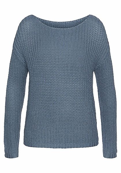 LASCANA Rundhalspullover aus weichem Grobstrick, lockerer Strickpullover, D günstig online kaufen