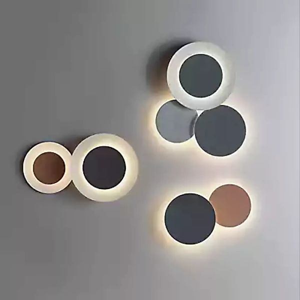 Vibia Puck Wall Art Wandleuchte LED 2-flammig - diffus, braun/grau - 1-10 V günstig online kaufen