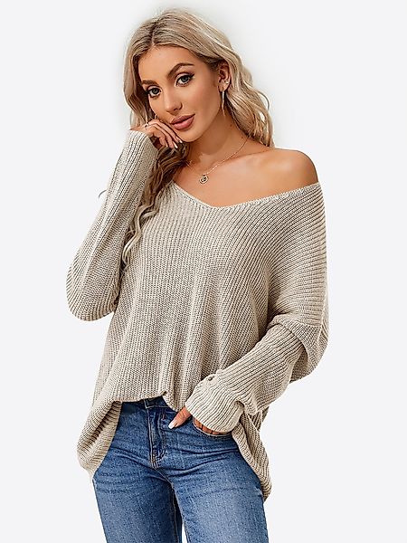 Imily Bela Sweater Damen V-Ausschnitt Langarm günstig online kaufen