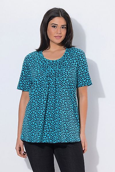 Ulla Popken T-Shirt T-Shirt A-Linie Zierfalten Rundhals Halbarm günstig online kaufen