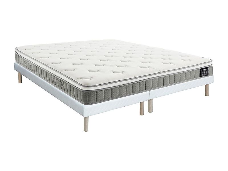 Bett - 180 x 200 cm - Polsterbettgestell - Taschenfederkernmatratze mit Mem günstig online kaufen