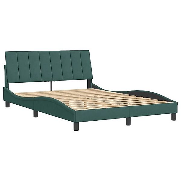 furnicato Bettgestell ohne Matratze "Hanko" Dunkelgrün 140x190 cm Samt (1-t günstig online kaufen