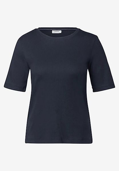 Cecil T-Shirt Basic Rippstruktur T-Shirt (1-tlg) günstig online kaufen