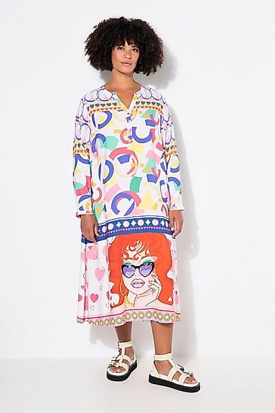 Angel of Style Jerseykleid Kleid Midilänge Patch-Druck Tunika-Ausschnitt günstig online kaufen