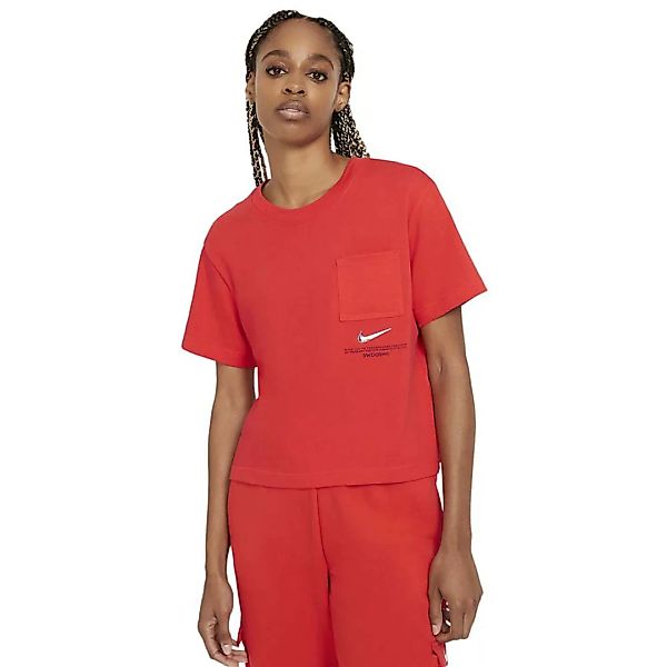 Nike Sportswear Swoosh Kurzärmeliges T-shirt M Lt Crimson / Black günstig online kaufen