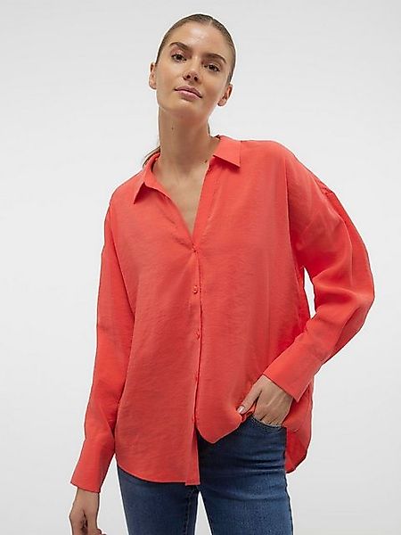 Vero Moda Blusenshirt Legere Hemdbluse Oversized Shirt Seidig VMQUEENY 6934 günstig online kaufen