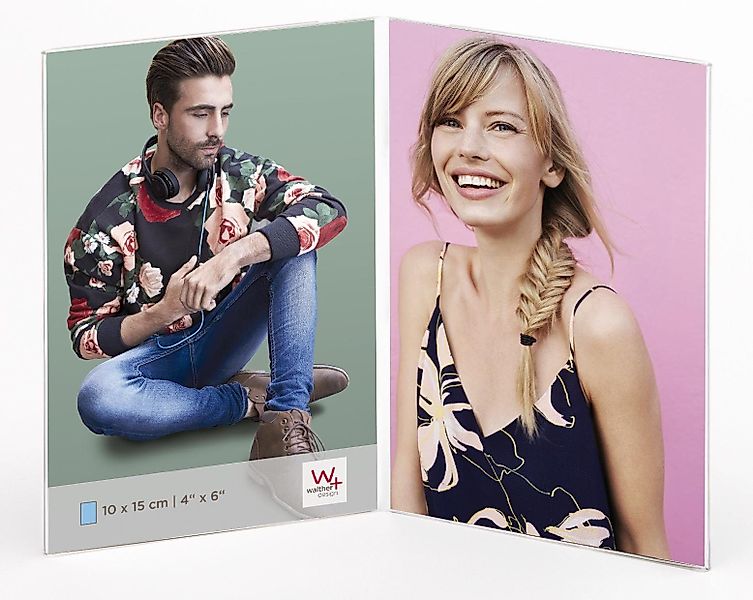 Walther Bilderrahmen AD1015 Acryl Doppelrahmen 10x15 günstig online kaufen