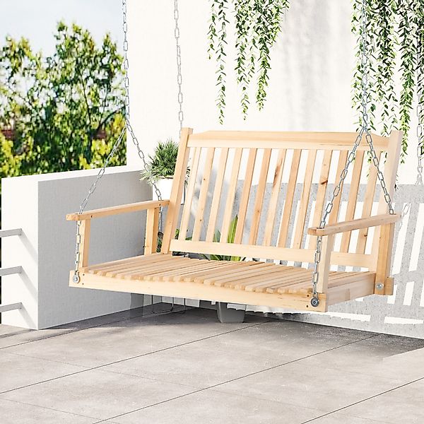 Outsunny Gartenschaukel für 2 Personen, Schaukelbank aus Massivholz, Hängeb günstig online kaufen