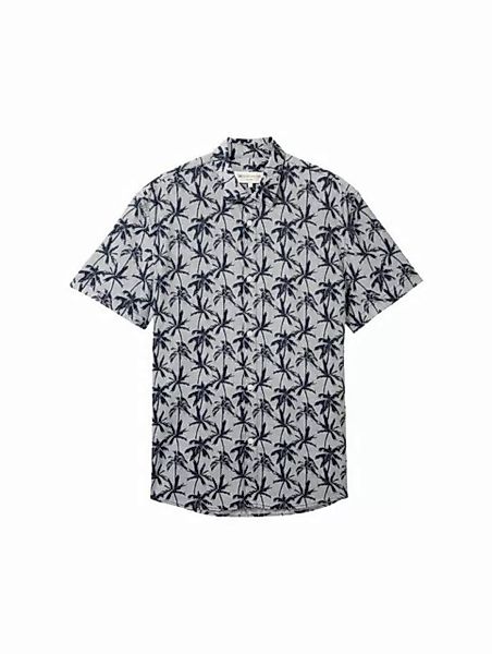TOM TAILOR Denim T-Shirt relaxed printed shirt, navy summer palm print günstig online kaufen