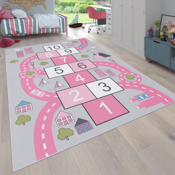 Paco Home Kinderteppich "Bino 569" rechteckig 4 mm Höhe Kurzflor, Straßen-S günstig online kaufen