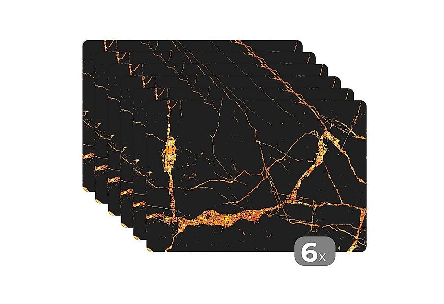 MuchoWow Platzset Marmor - Gold - Schwarz - Marmoroptik/print - Luxe - Glit günstig online kaufen