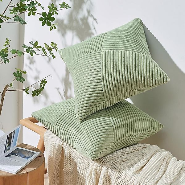 Topfinel Kissenbezüge Kordsamt 2er Set-Windmühle Streifen günstig online kaufen