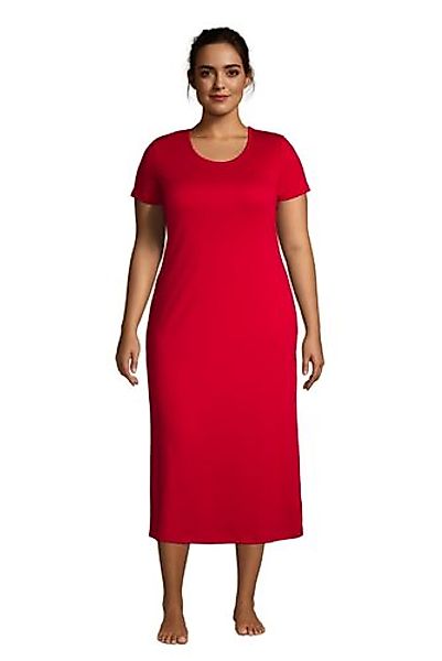 Wadenlanges Supima Kurzarm-Nachthemd in großen Größen, Damen, Größe: 52-54 günstig online kaufen