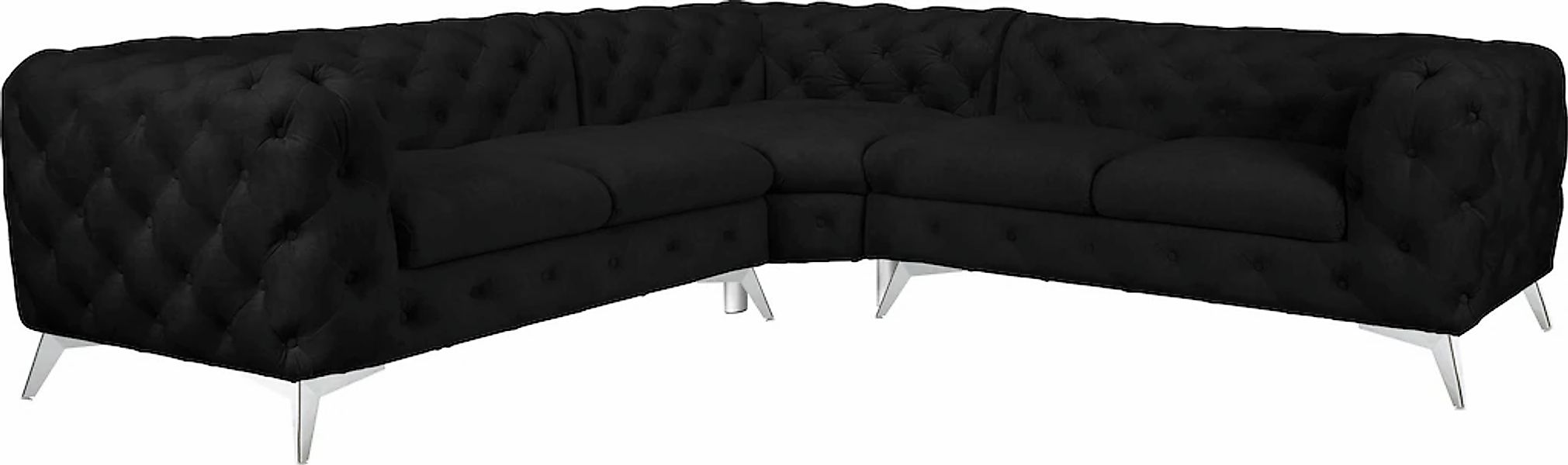 Home affaire Chesterfield-Sofa "Ecksofa GLYNIS L-Form mit Wellenunterfederu günstig online kaufen