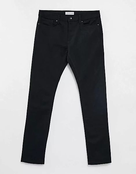 Topman – Schmale Stretch-Jeans aus Bio-Baumwolle in Schwarz günstig online kaufen