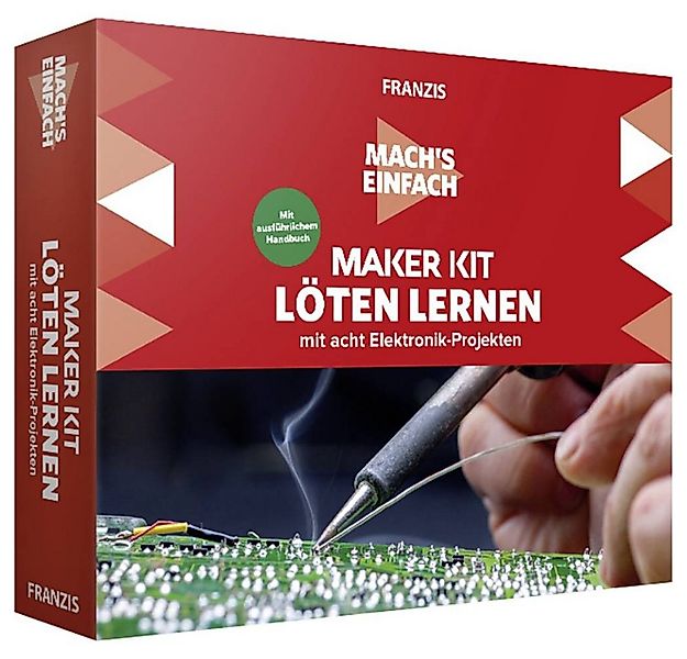 Franzis Lernspielzeug Maker Kit Löten lernen mit acht Elektronik-Projekten günstig online kaufen