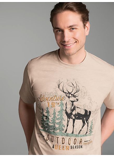 Trigema T-Shirt "TRIGEMA T-Shirt mit großem Hirsch-Printmotiv" 1 Stk. günstig online kaufen