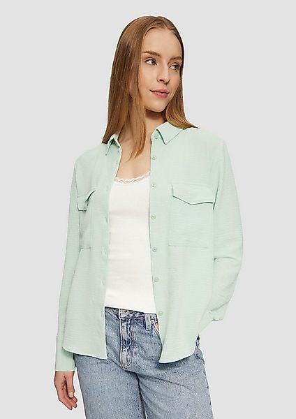 QS Langarmbluse Bluse Lässige Hemdbluse mit aufgesetzten Taschen günstig online kaufen