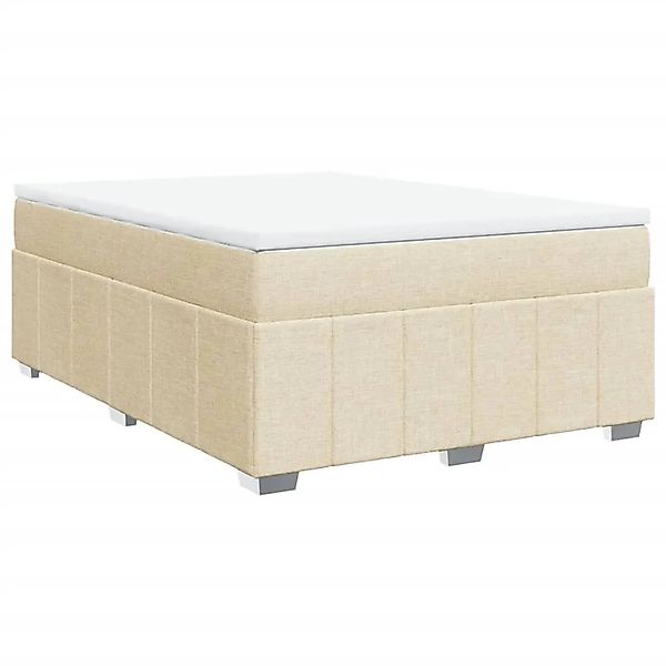 vidaXL Boxspringbett mit Matratze Creme 160x200 cm Stoff 3285489 günstig online kaufen