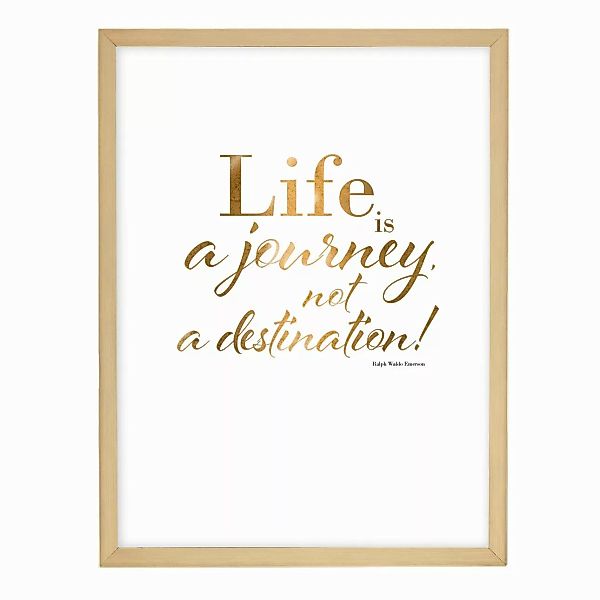 Wandbild Life is a journey 30x40cm gold, 30 x 40 cm günstig online kaufen