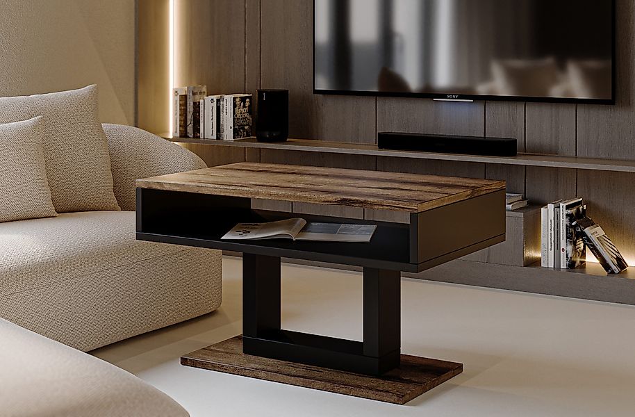 Endo-Moebel Couchtisch Tilo 100/60/58 cm Ablagefach günstig online kaufen