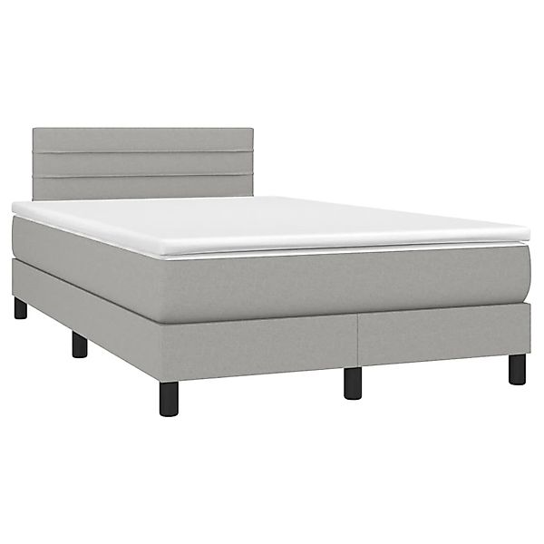 vidaXL Boxspringbett mit Matratze & LED Hellgrau 120x200 cm Stoff 3133221 günstig online kaufen