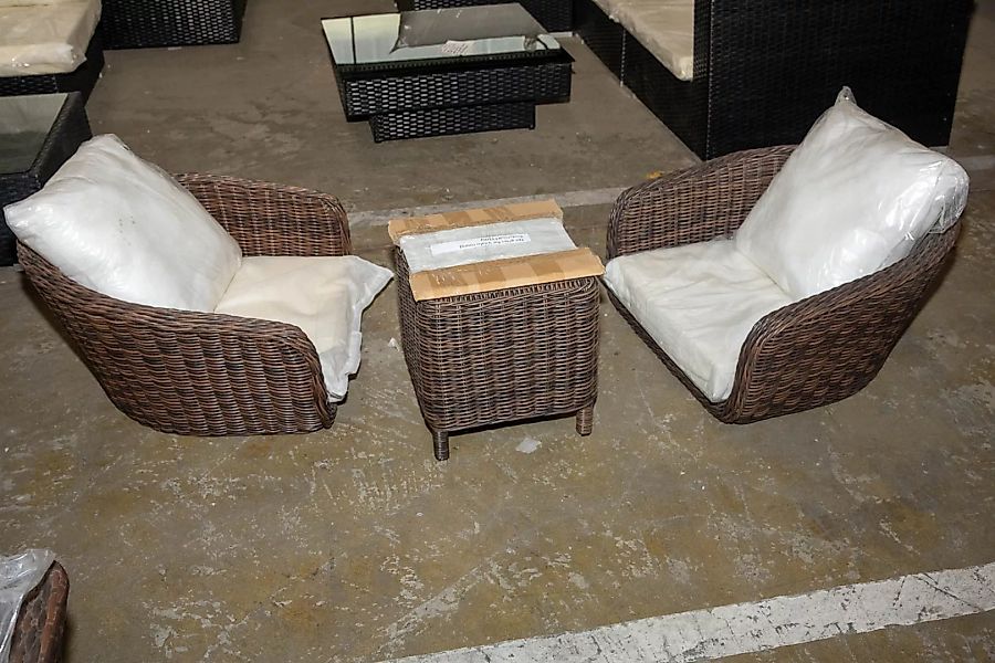 #HBM 3045: 2x Sessel Ameland + Beistelltisch Vilato-braun-meliert günstig online kaufen