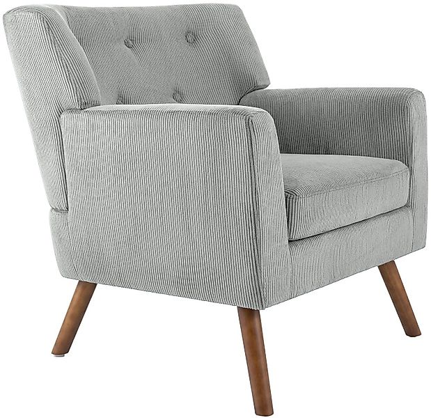 CLP Loungesessel Kioni (1er), Cordbezug, Kautschukholz, bis 150 kg belastba günstig online kaufen