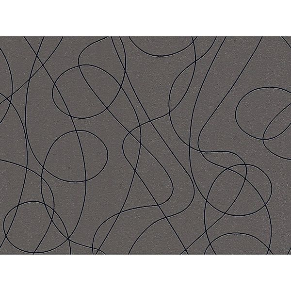 Bricoflor Moderne Tapete Abstrakt Graue Vliestapete mit Geschwungene Linien günstig online kaufen