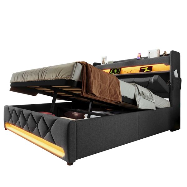 BlingBin Polsterbett Boxspringbett Stauraumbett (1-tlg., Einzelbett günstig online kaufen