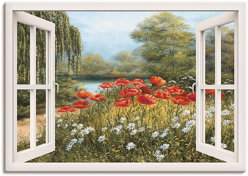 Artland Wandbild »Fensterblick Mohnwiese« Fensterblick 1 Stk. tlg. als Lein günstig online kaufen