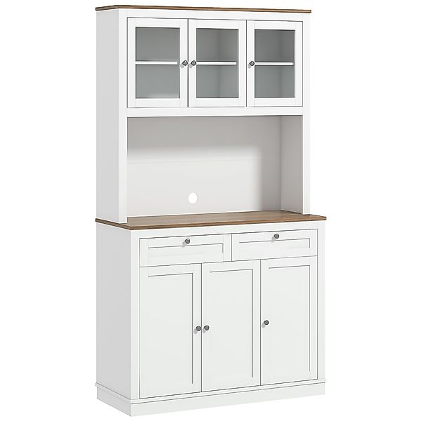 HOMCOM Küchenhochschrank, Küchenschrank, Vitrine, 6 Türen davon 3 aus Glas, günstig online kaufen