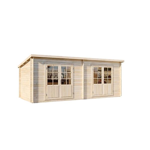 Alpholz Premium Gartenhaus-Set Maria Twin 598x250cm inkl. Boden & Dach & Au günstig online kaufen