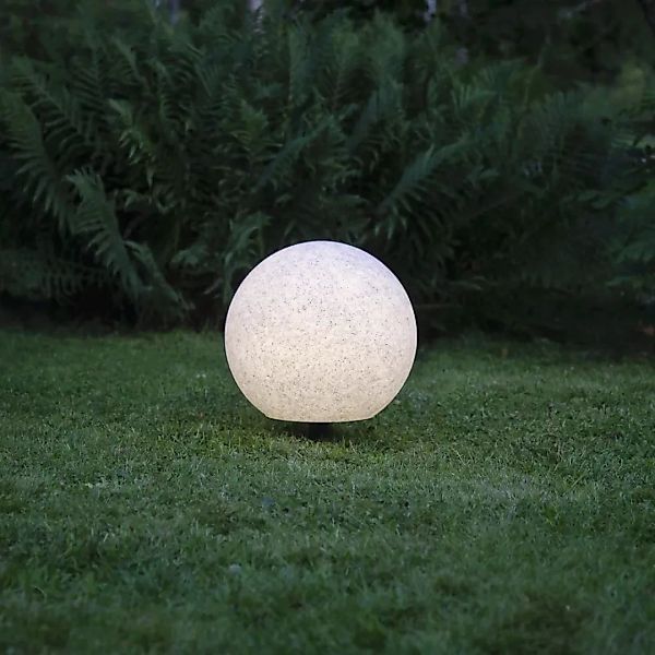 Gartenkugel Gardenlight in Weiß-Grau E27 400 mm günstig online kaufen
