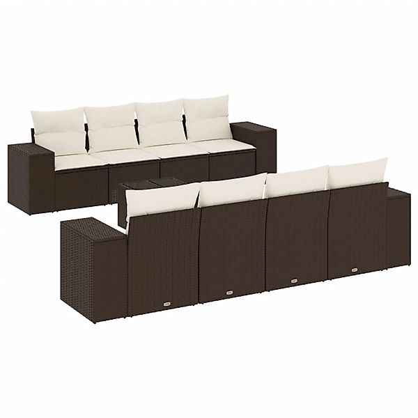 vidaXL 9-Tlg Garten-Sofagarnitur mit Kissen Braun Poly Rattan 3254690 günstig online kaufen