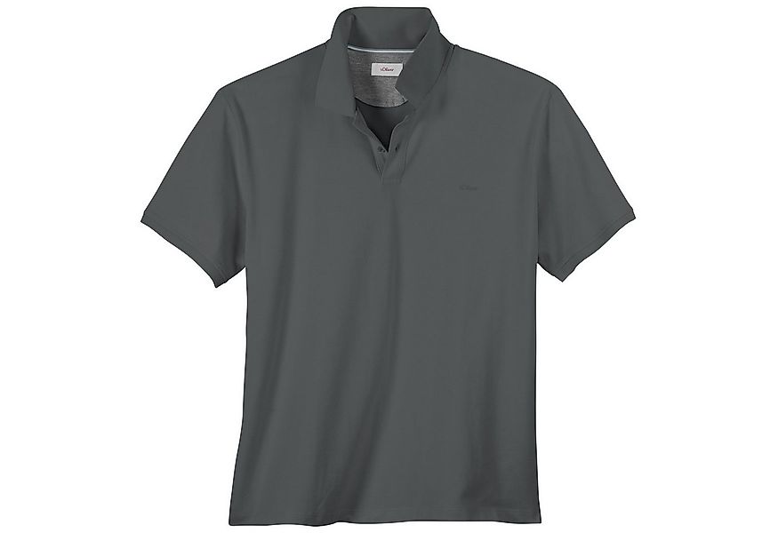 s.Oliver Rundhalsshirt s.Oliver Basic XXL Stretch-Poloshirt anthrazit günstig online kaufen