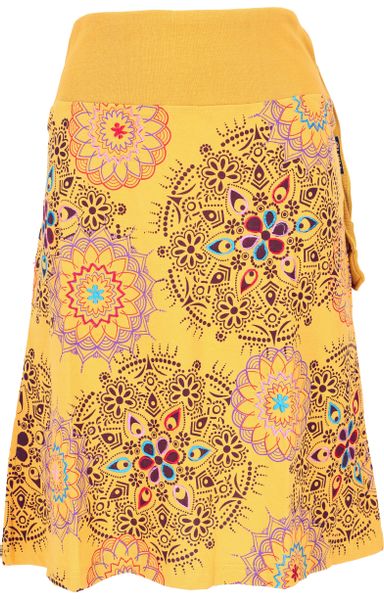Guru-Shop Minirock Bestickter knielanger Rock, farbenfroher günstig online kaufen