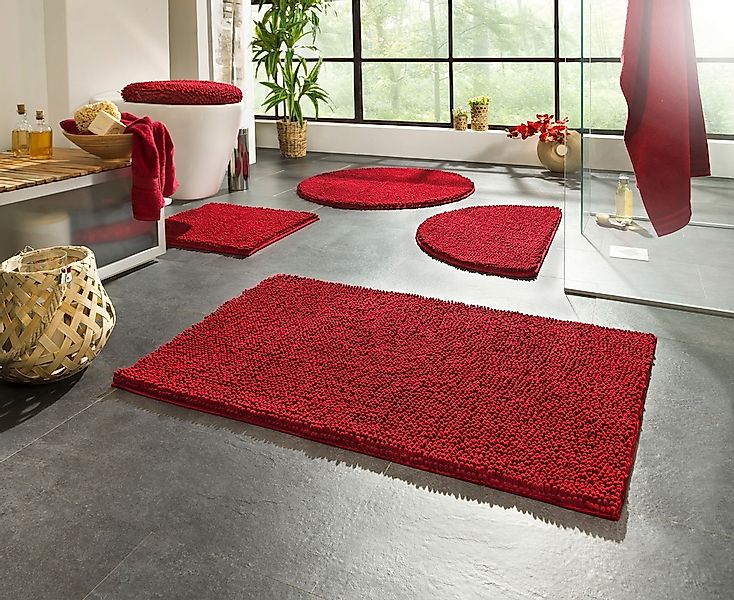 KiNZLER Badematte »Chenille« Höhe 18 mm rutschhemmend beschichtet fußbodenh günstig online kaufen