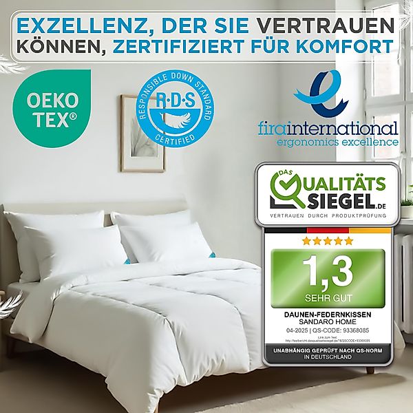 Sandaro Home Daunenkissen 750 gr, 3-KAMMERN günstig online kaufen