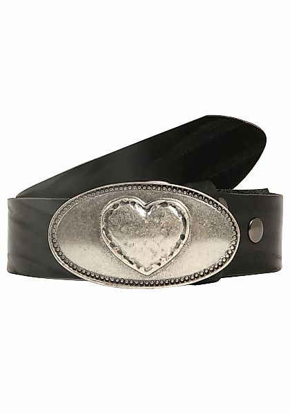 Rettungsring Gürtel Ledergürtel mit austauschbarer Schließe "Herz Oval Silb günstig online kaufen
