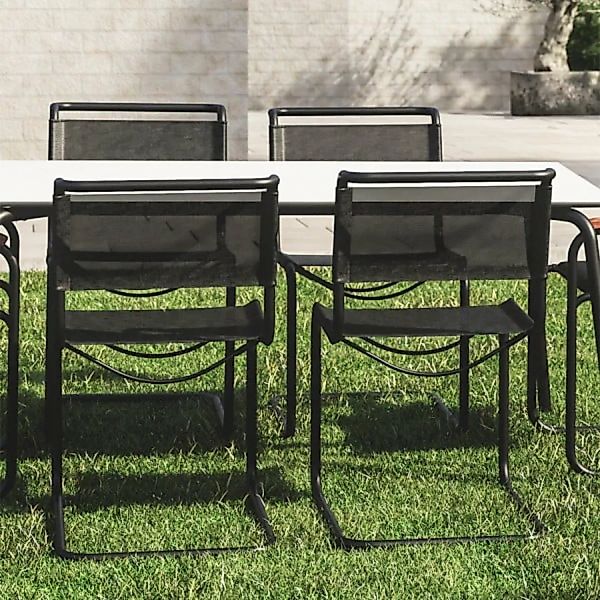 THONET Stahlrohr-Freischwinger S 33 N Outdoor | schwarz | ohne Armlehnen günstig online kaufen