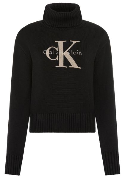 Calvin Klein Jeans Strickpullover Rollkragen, Logo-Druck günstig online kaufen