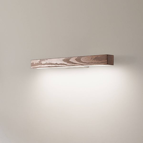 LED-Holzwandleuchte Teo, walnuss, 46 cm, 3000 K günstig online kaufen