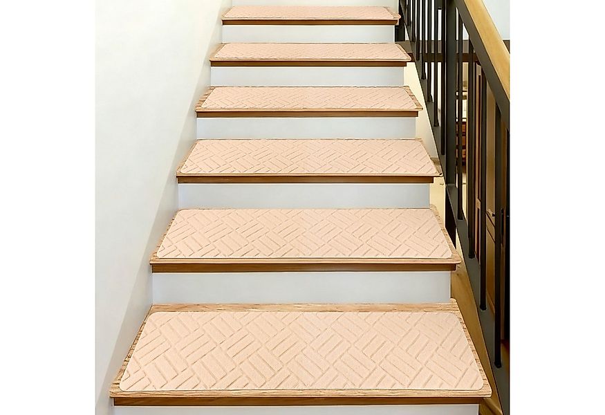 BlingBin Stufenmatte Treppenstufen Matten, 15 Stück Rutschfester Treppentep günstig online kaufen