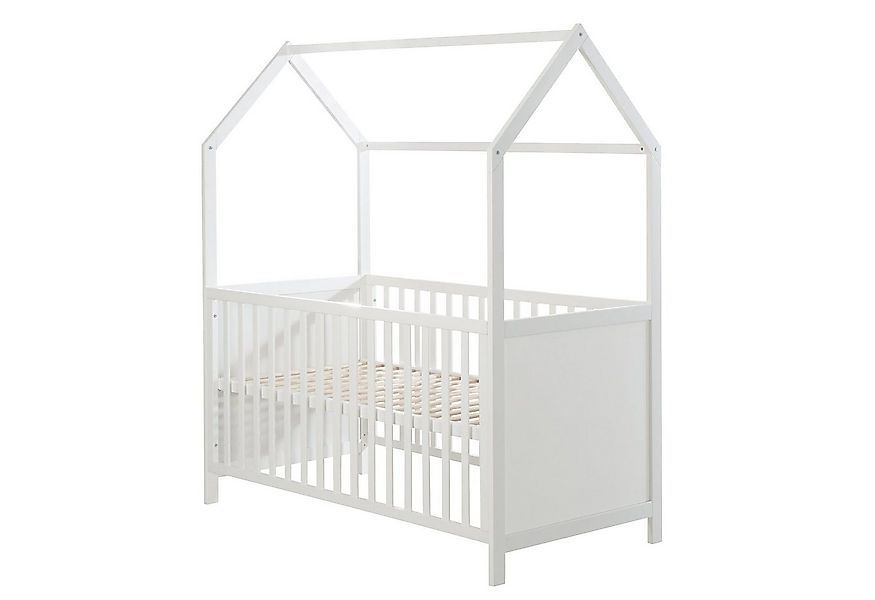 roba® Babybett Hausbett 70 x 140 cm, Babybett in Hausoptik, höhenverstellba günstig online kaufen