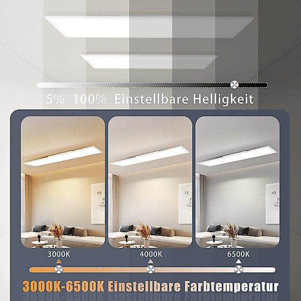 Nettlife LED Panel Deckenleuchte Schwarz/Weiß Dimmbar günstig online kaufen